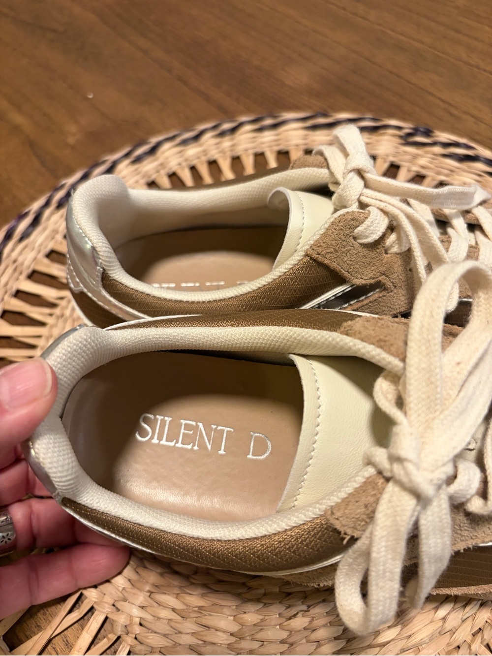 Silent D Casual Tan Suede & Mesh Sneakers - 38 - Picture 4 of 8